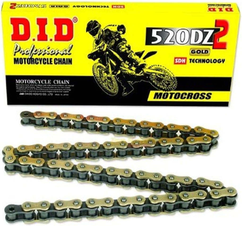 DID (520DZ-140) Gold 140 Link High Performance DZ2 Series Non-O-Ring Chain with Connecting Link
