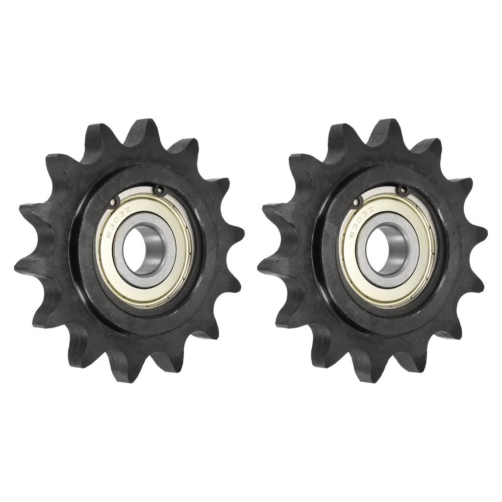 uxcell 2Pcs #60 Roller Chain Idler Sprocket, 17mm Bore 3/4" Pitch 14 Tooth