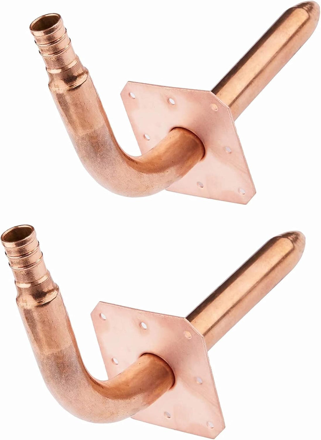2Pcs EFIELD 1/2"PEX Copper Stub Out Elbow With Flange,6"Length(STUB009-2)