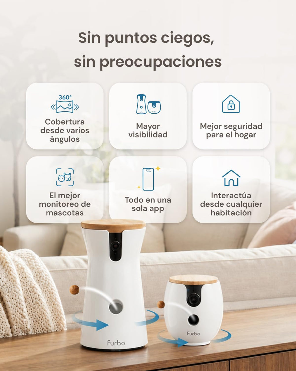 360° Dog Camera + Mini 360° Cam [New Subscription Required at Setup] 2-Camera Bundle Nanny Subscription: Dog Safety