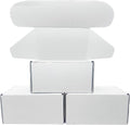 White Corrugated Cardboard Shipping Boxes 8x6x4 Inches Set of 2