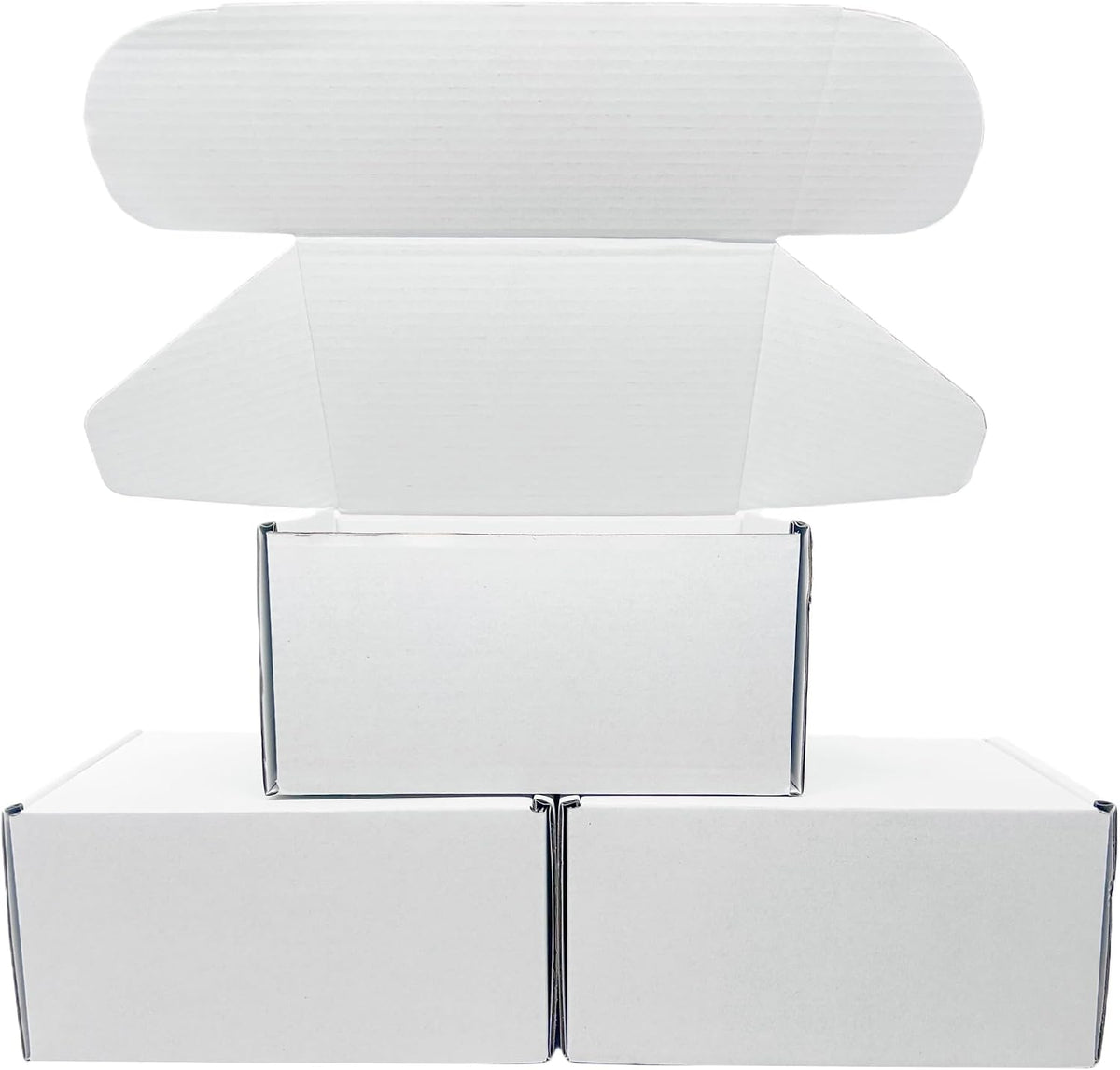 White Corrugated Cardboard Shipping Boxes 8x6x4 Inches Set of 2