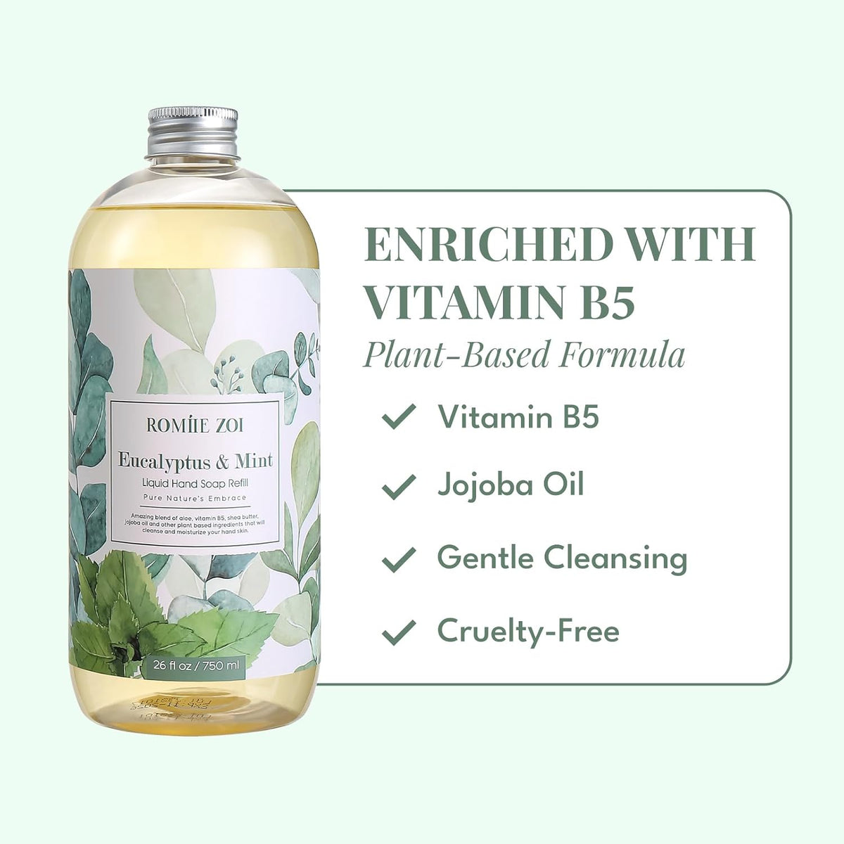 Liquid Hand Soap Refill, Eucalyptus & Mint, 750ml/26 FL OZ