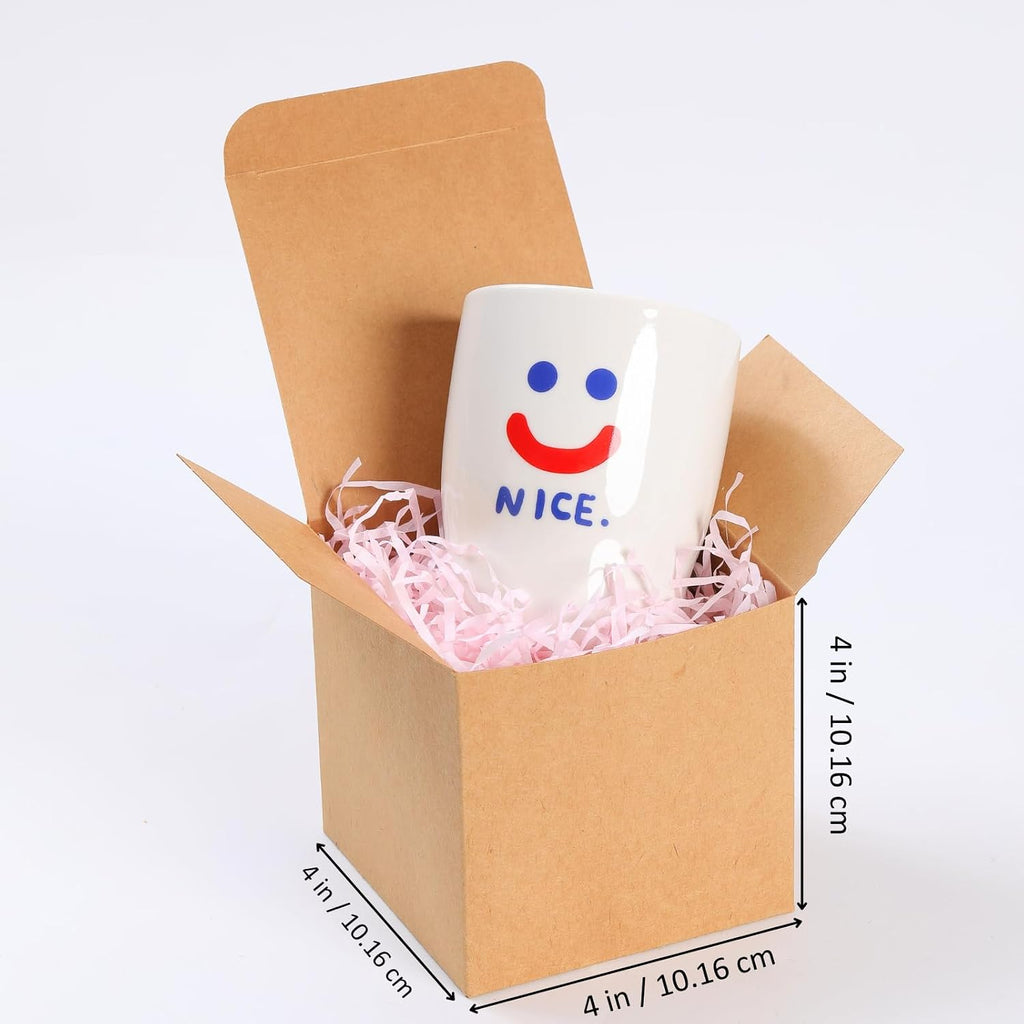 Push-Form Gift Boxes - 4x4x4 Small Gift Boxes with Lids & Cookie Case for Candy & Candle Packaging - Easy Assembly