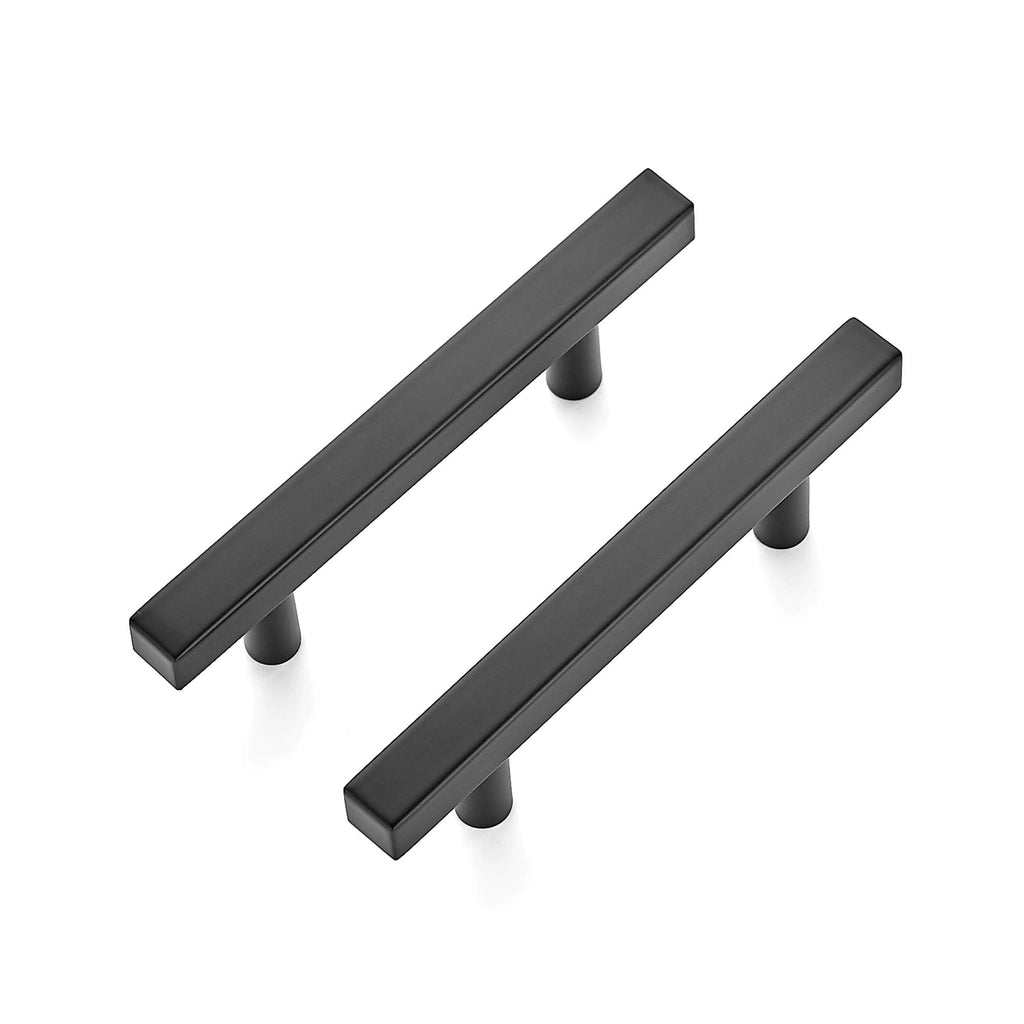 Matte Black Square Cabinet Hardware Pulls 3 Inch 5 Pack