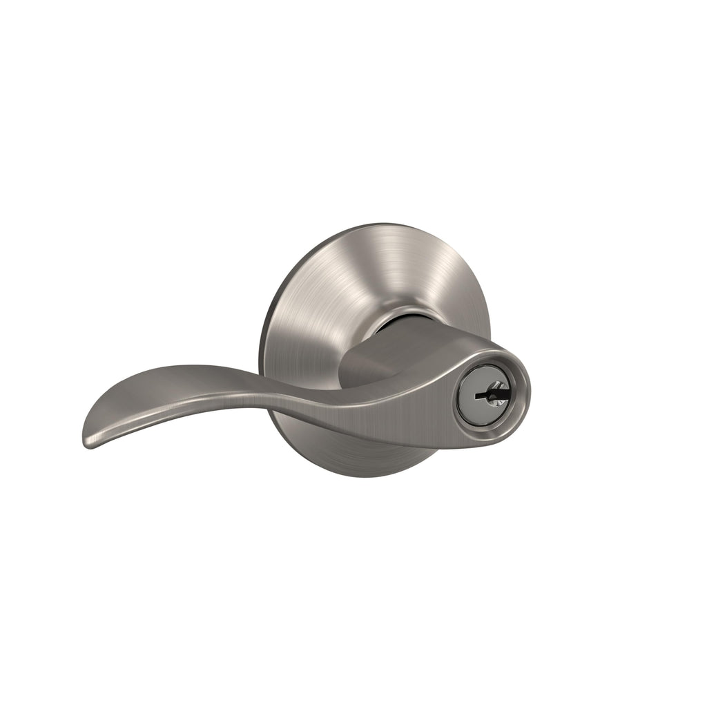 Accent Keyed Entry Door Handle, Reversible, Satin Nickel