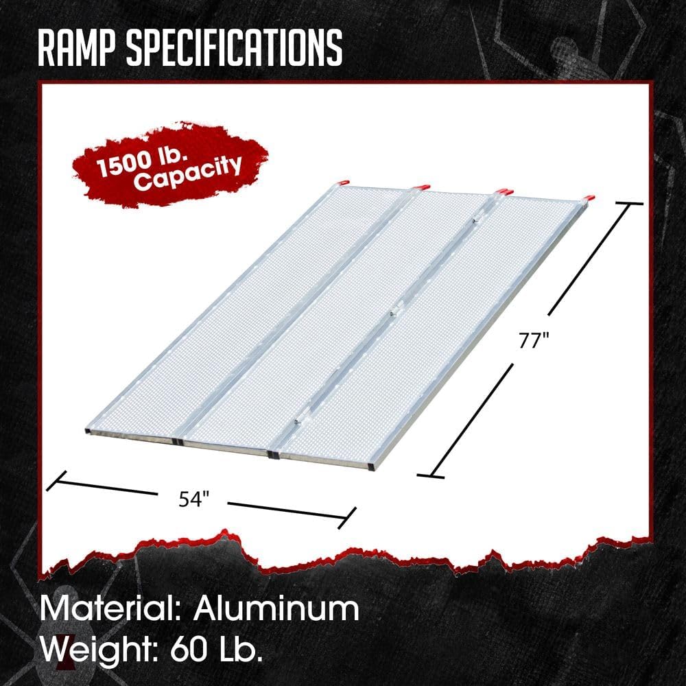 Plate-Style Aluminum Extra-Wide Tri-Fold ATV Ramp