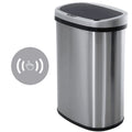 13 Gallon Kitchen Trash Can Stainless Steel Garbage Bin with Lid Automatic Touch Free High-Capacity Waste Bin Metal
