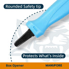 2 Pack Safety Box Opener, Rounded Safety Tip Package Cutter Set