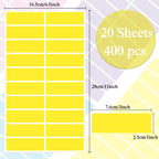 Color Coding Labels,400 PCS 1" x 3" Yellow Rectangular Colored Labels Stickers