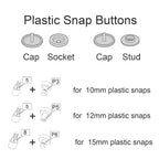 Plastic Snap Fastener Kit with Plier, Grey