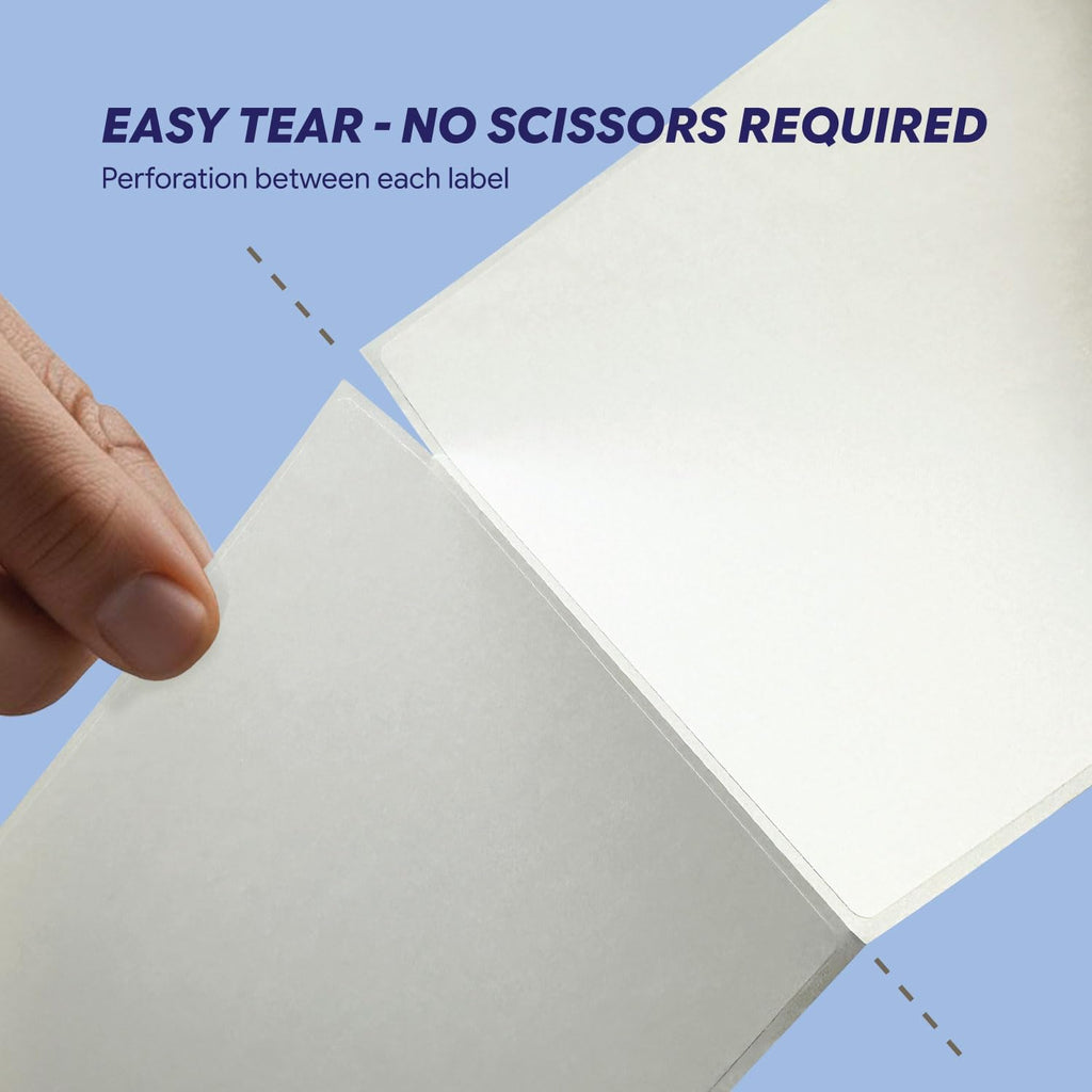 Direct Thermal Labels - 4 x 6 inch - White, 500 Labels | 1 Fanfold Stack, Perforated, BPA Free, Paper Material