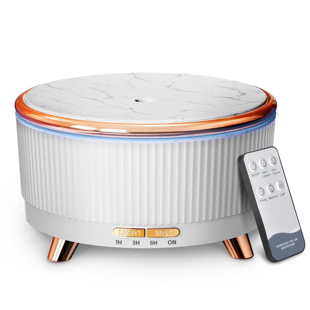 500ML Large Capacity Essential Oil Diffuser, Ultrasonic Aromatherapy Diffuser with 7 Color LED Lights with Remote