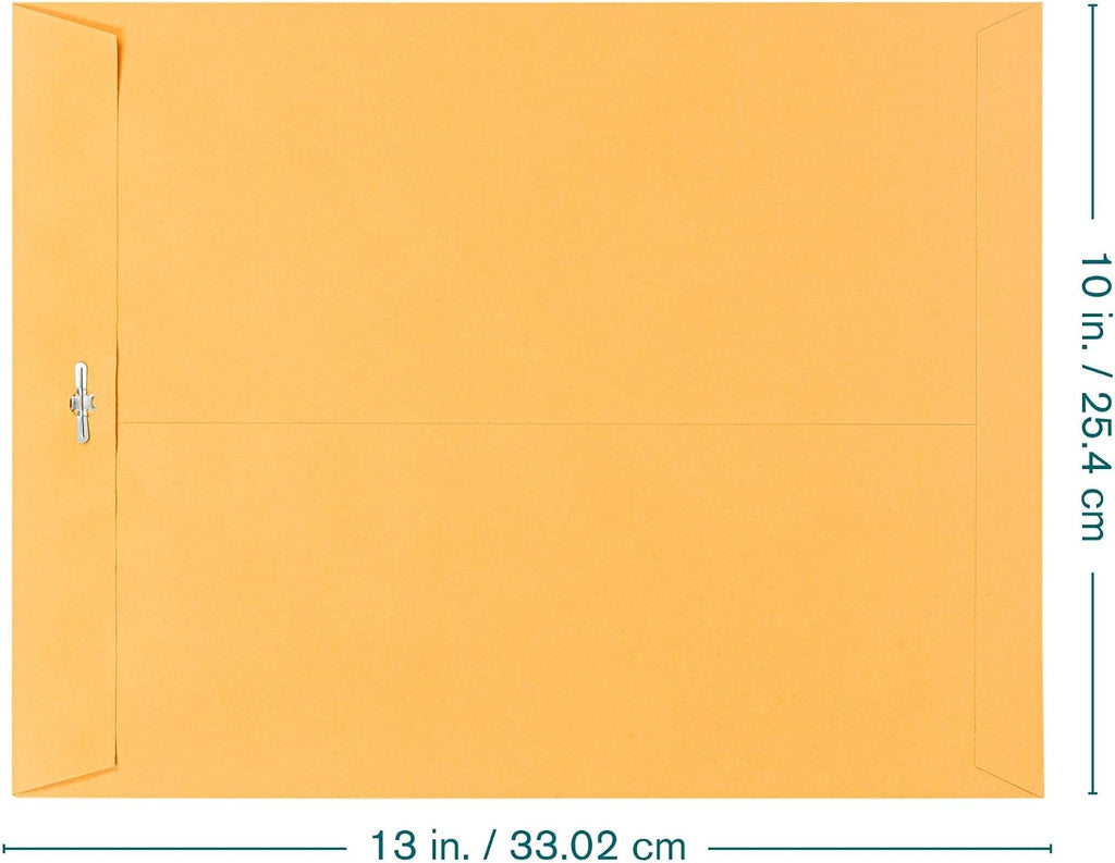 Clasp Envelopes 10x13 Inch -15 Pack Brown Kraft Catalog Envelope with Clasp Closure & Gummed Seal – 28lb Heavyweight