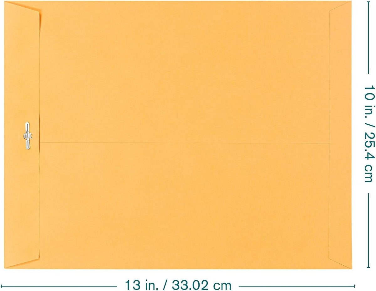 Clasp Envelopes 10x13 Inch -15 Pack Brown Kraft Catalog Envelope with Clasp Closure & Gummed Seal – 28lb Heavyweight