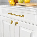 10 Pack Zinc Alloy Vibrant Brushed Moderne Brass Cabinet Pulls 5"