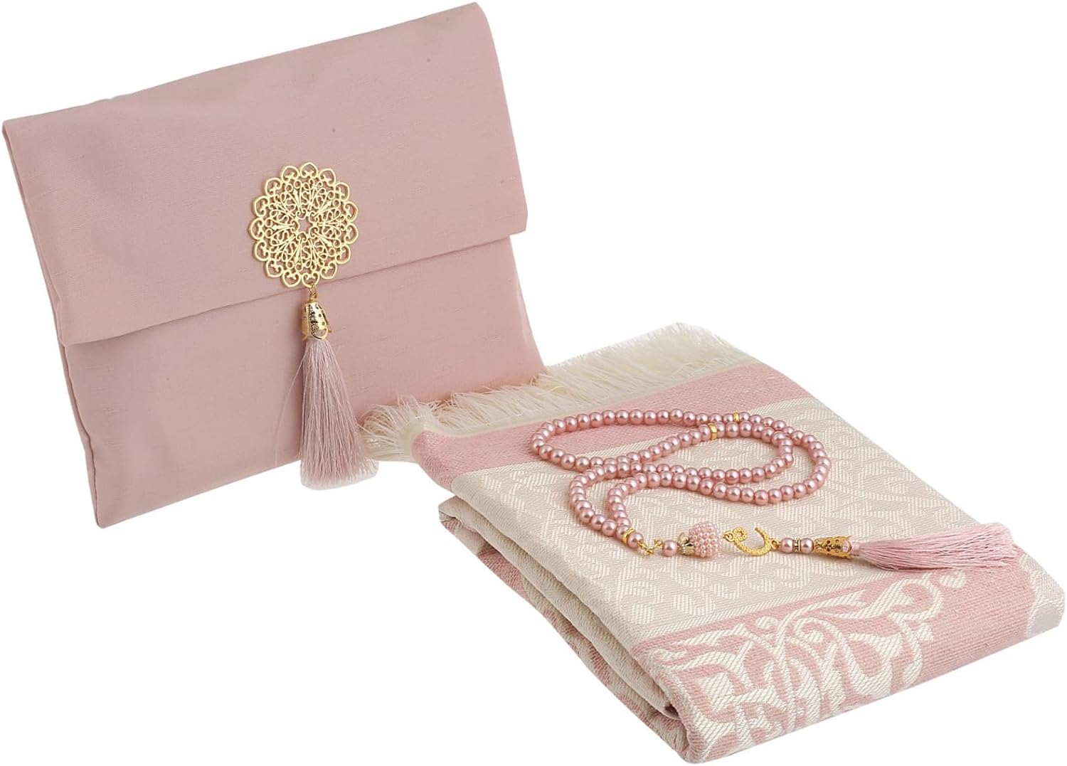Muslim Prayer Rug with Tasbih and Portable Bag, Muslim Gift for Women Men, Mubarak Islamic Box, Soft Mat Islam Gifts