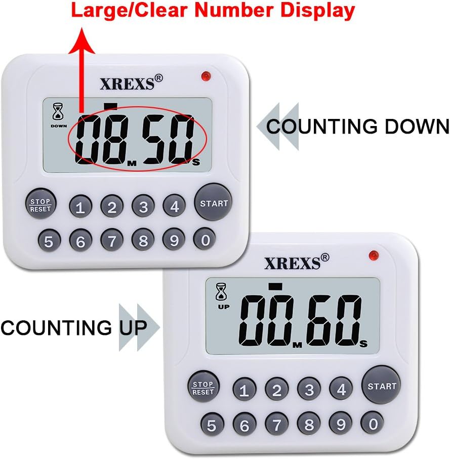 Digital Kitchen Timer Magnetic Countdown Up Cooking Timer Clock