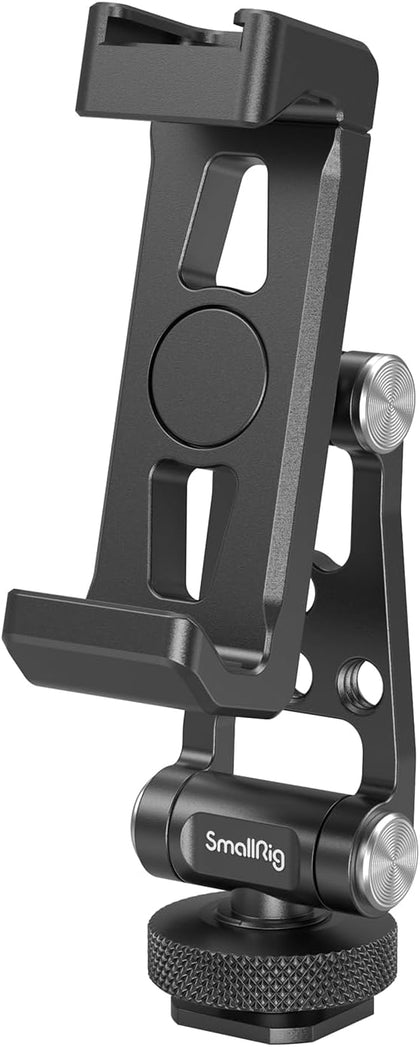 Universal Metal Phone Support with Cold Shoe Mount, Smartphone Holder Adapter Support Free Adjustment Joints, Phone
