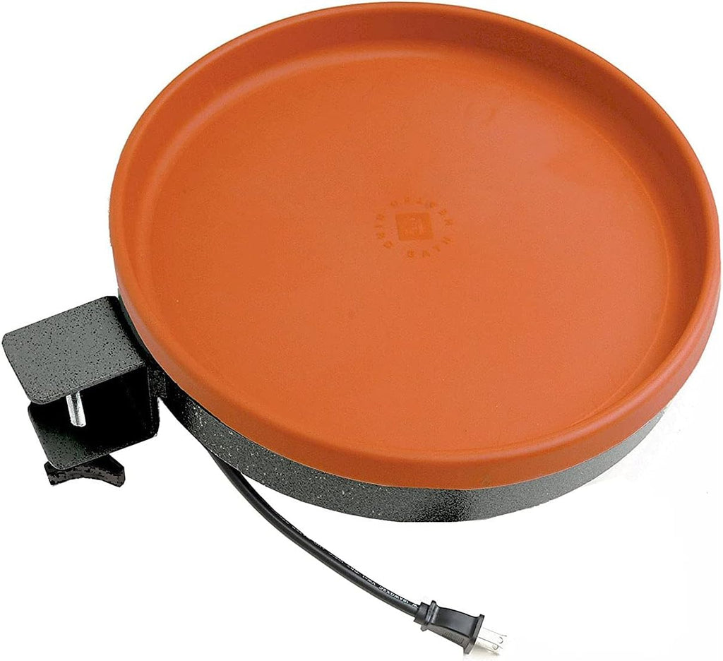 75W Heated Bird Bath for Outdoors, 14 Inch, Terracotta