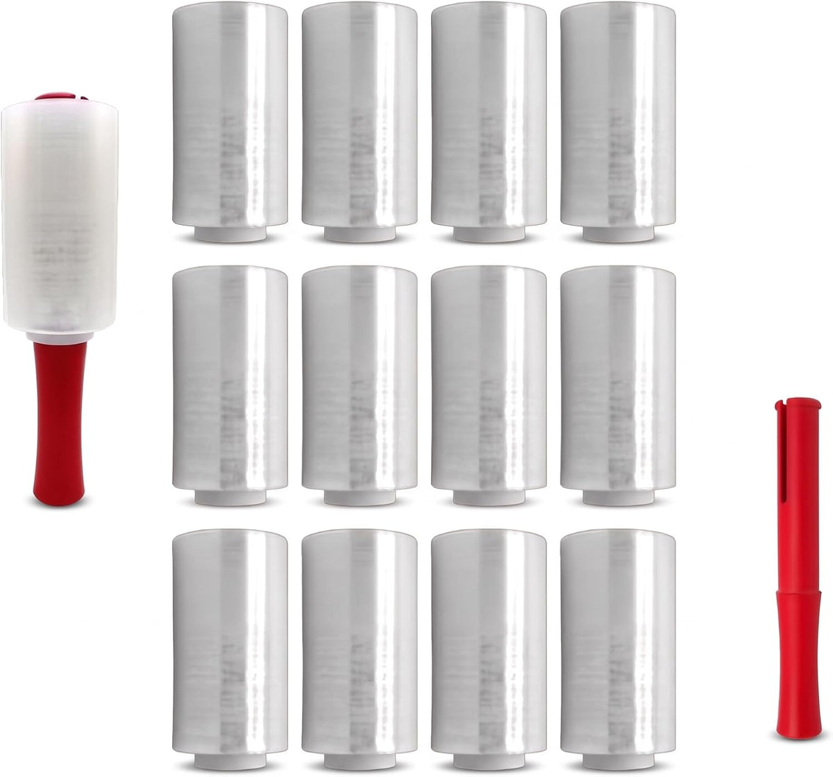5" Mini Stretch Film Wrap 12 Pack with 2 Handles for Moving Packing