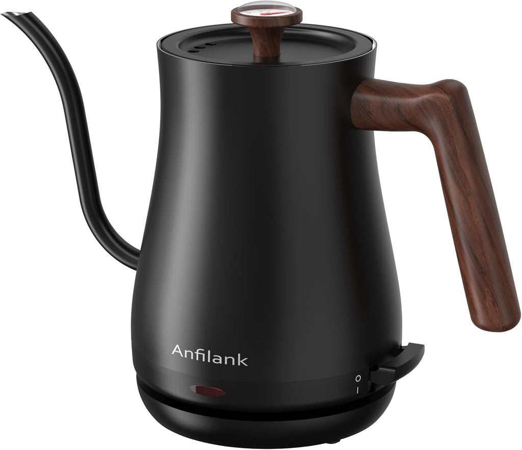 Gooseneck Electric Kettle with Thermometer, 0.8L Small Electric Tea Kettle, 1200W Fast Heat, Precision Pour for