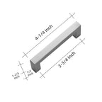 Brushed Nickel Square Cabinet Handles & Pulls 3-3/4 Inch 40 Pack