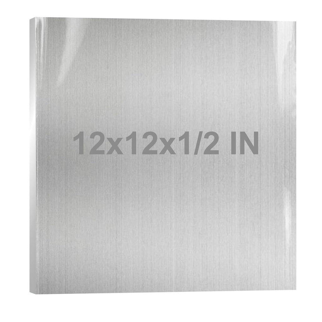 6061 Aluminum Sheet Plate Metal 11.8x11.8x1/2 Inch Flat Plate 300x300x12mm Thick Aluminum Sheet with Protective Film