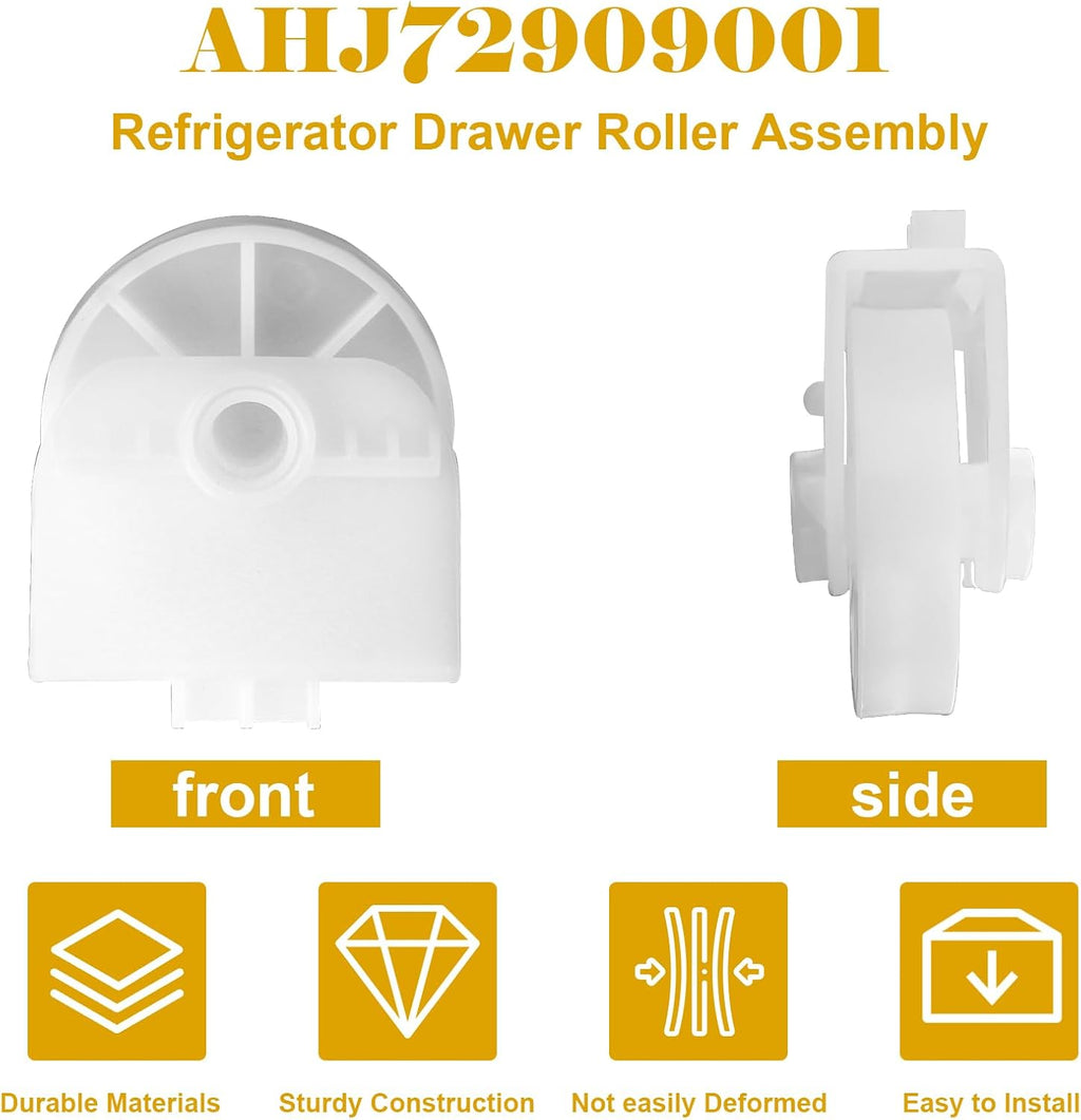 2 pcs AHJ72909001 Refrigerator Freezer Drawer Rollers Fit for LG Kenmore