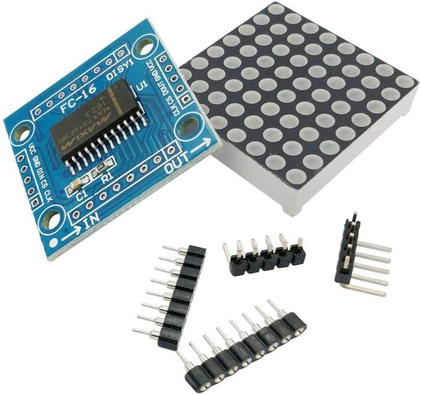 HiLetgo 3pcs MAX7219 8x8 Dot Matrix LED Display Module 5V MCU Control MAX7219 8 * 8 LED Dot Matrix DIY Kit