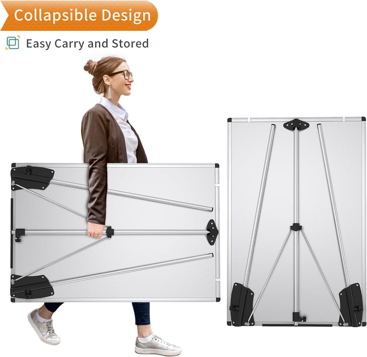 Magnetic Easel Whiteboard, 36 x 24 Inches, Height Adjustable Stand | 3' x 2' Portable Tripod Dry Erase Board with