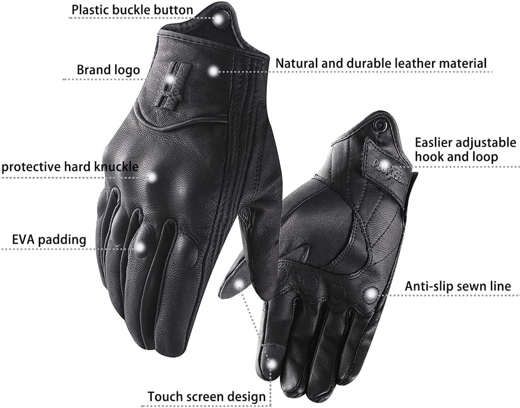 Mens Touchscreen Full Finger Motorcycle Riding Gloves GM028