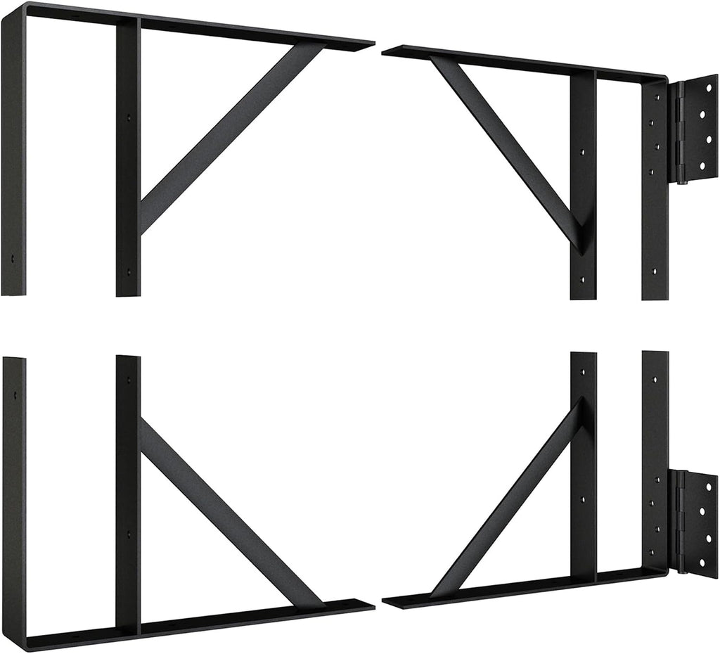 Heavy Duty Anti-Sag Gate Hardware Kit - Steel Brackets with Welded Hinges for Wooden Fence, Driveway, Corral Gates