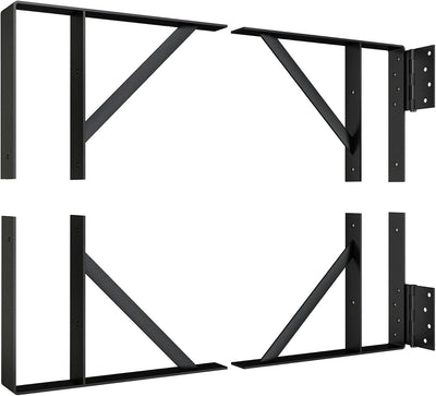 Heavy Duty Anti-Sag Gate Hardware Kit - Steel Brackets with Welded Hinges for Wooden Fence, Driveway, Corral Gates