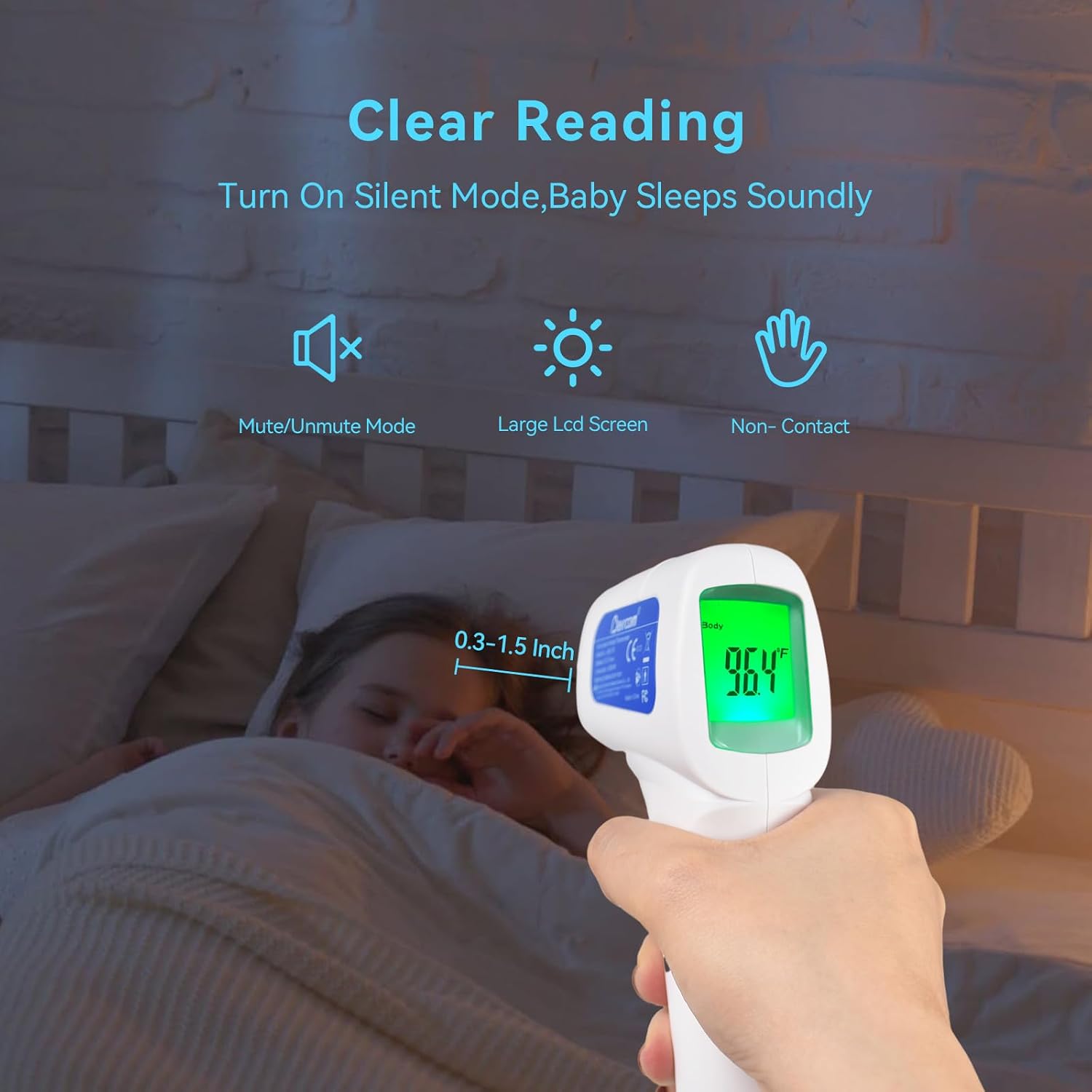 Thermometer, 3 in 1 Contactless Infrared Fever Check Thermometer for Forehead, Ideal for Baby, Infant, Kids, and