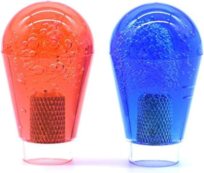 2 Pcs Arcade Joystick Oval Bat Top Topper Knob Ball Red and Blue Transparent Clear Handle American Type Style for