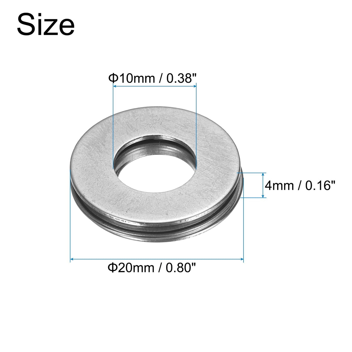 uxcell NTA613+2TRA Needle Roller Thrust Bearings with Washers, 10mm Bore