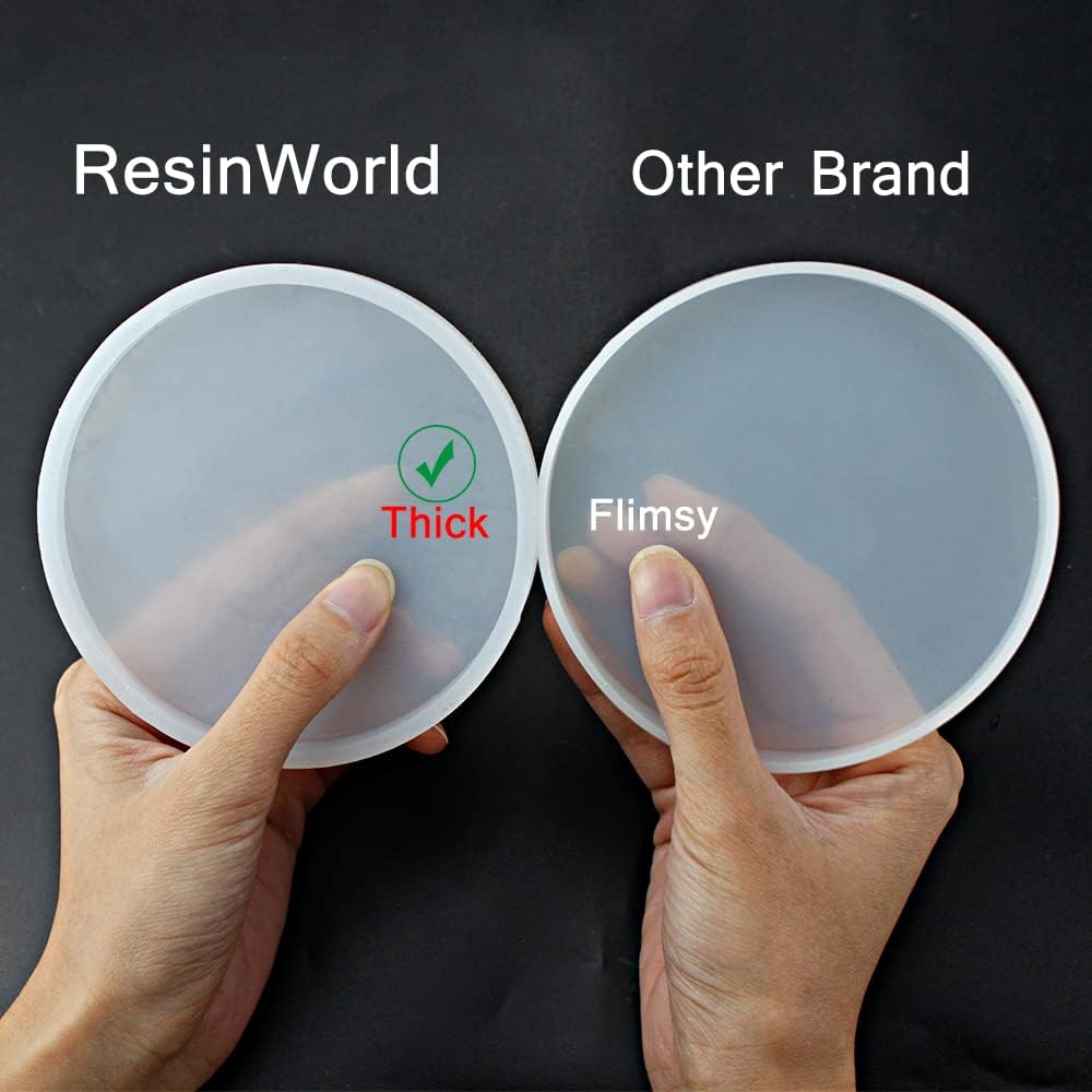 4 Pack 4 inches Thick Round Coaster Molds, Coaster Silicone Molds for Resin Casting, Geode Agate Silicone Coaster