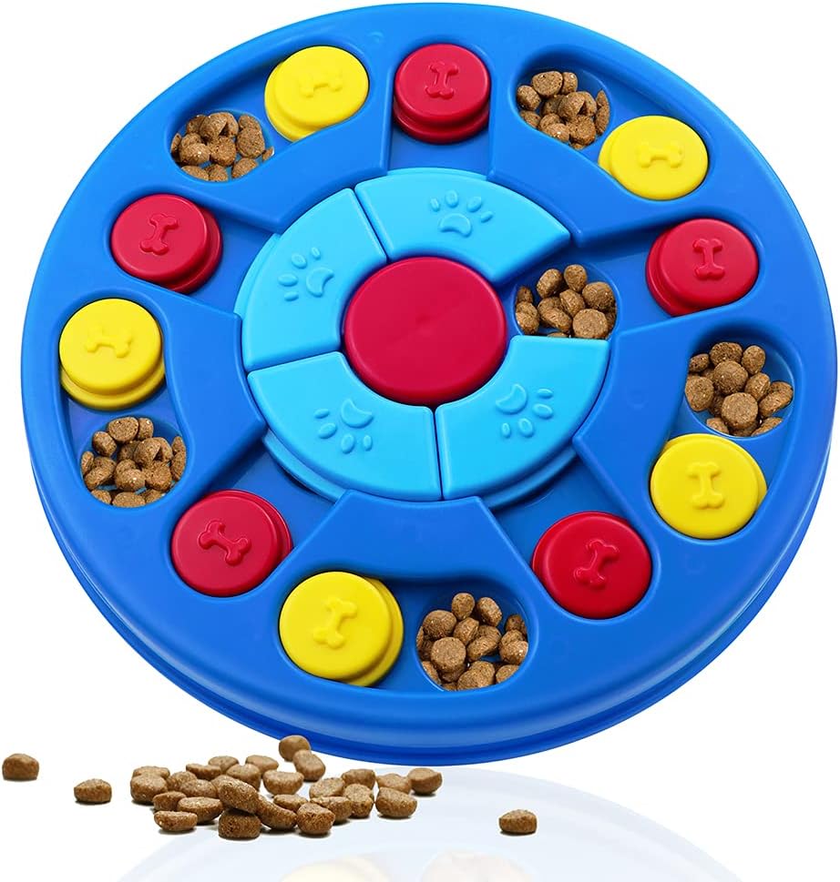 Interactive Dog Puzzle Toys for Puppy IQ Stimulation &Treat Training,Treat Dispenser Squeaky Toy for Smart Dogs
