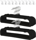 Superior Non-Slip Clothes Hangers - 20 Pack Velvet Slim Hangers with 360° Rotating Silver Hooks, Shoulder Notches &