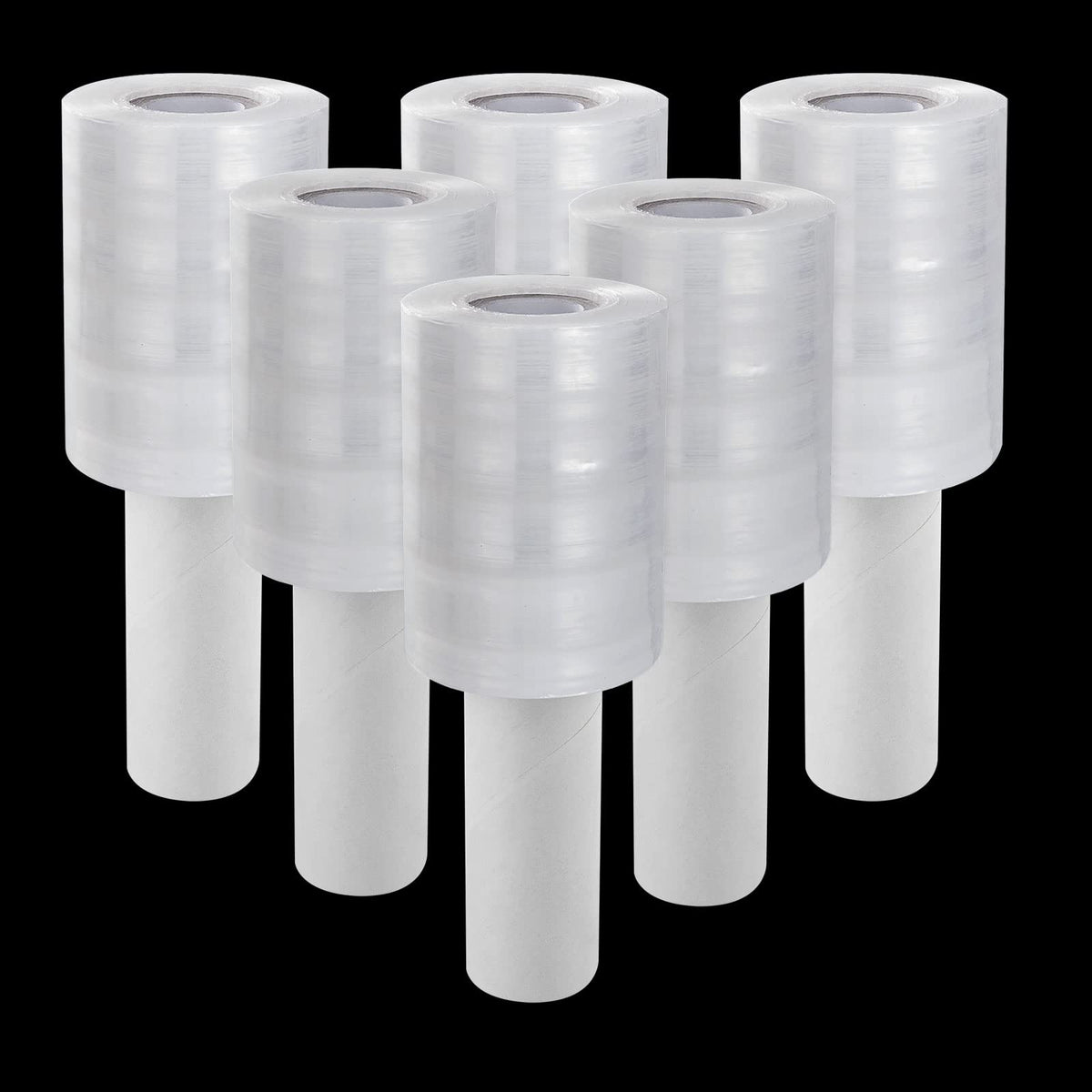 6 Pack 80 Gauge Stretch Wrap Film, 4 in x 1000 ft