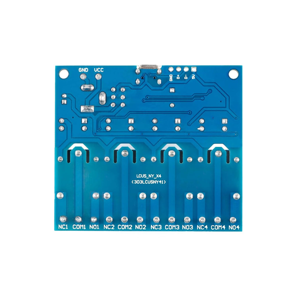 LCUS-4 USB Relay Module 4 Channel with Overcurrent Protection for Home Automation, Serial Control, Intelligent USB Switch