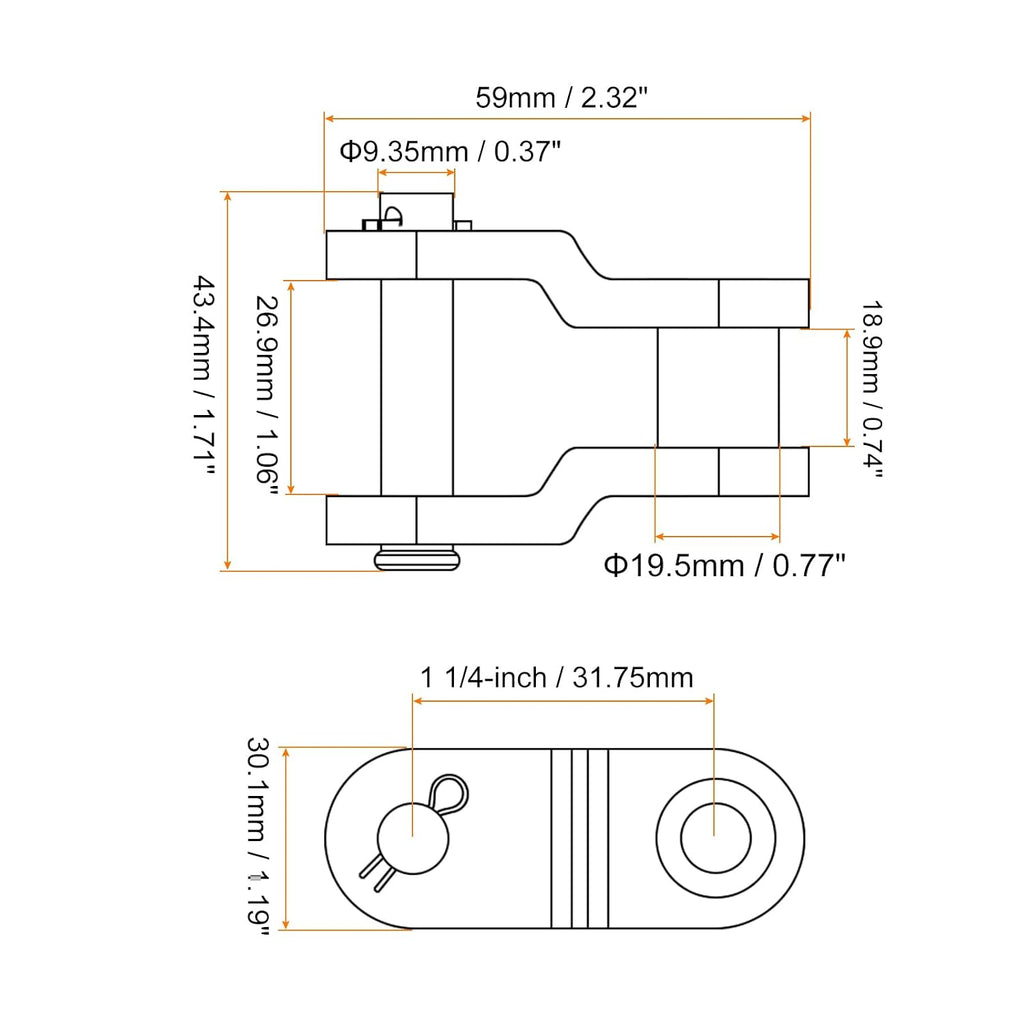 uxcell 5Pcs #100 Chain Offset Half Link Roller, 1 1/4" Pitch Carbon Steel, Standard Chain End Connector Split Links for 20A Chain