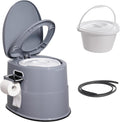 RV Toilet for Camping, Portable Toilet with 1.3 Gal Detachable Inner Bucket & Removable Paper Holder, Commode with