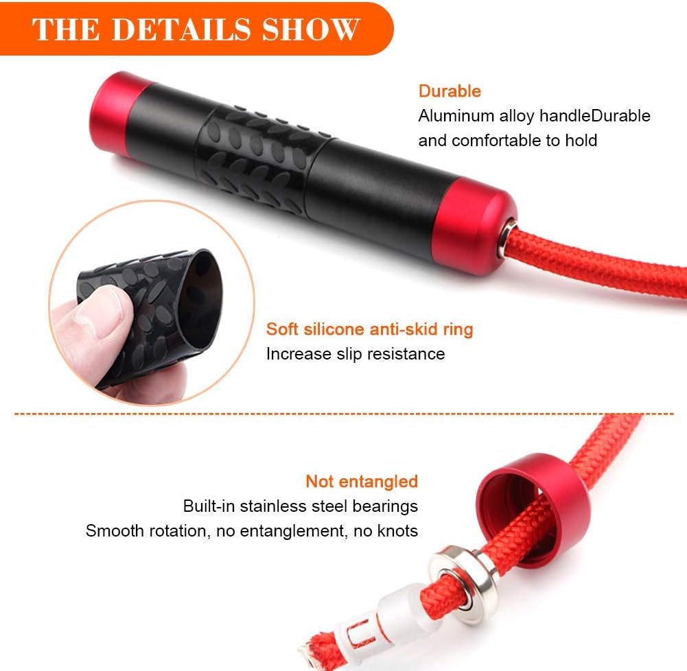 Weighted Jump Rope for Workout Fitness(1LB), Tangle-Free Ball Bearing Rapid Speed Skipping Rope for MMA Boxing