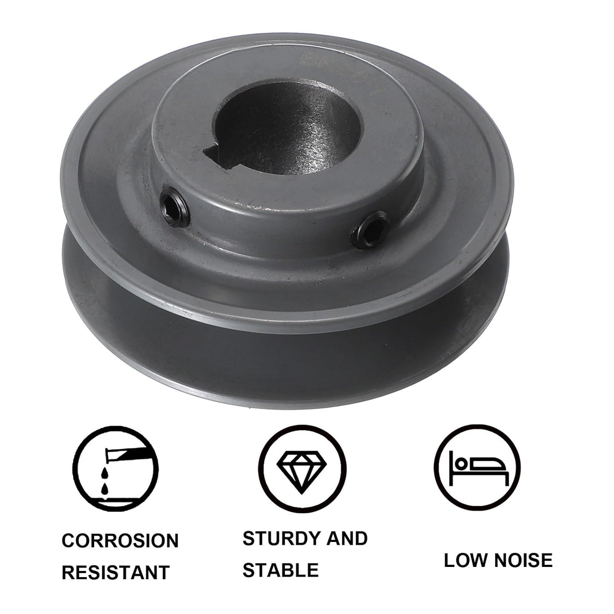 uxcell BK30-1 V-Belt Sheave 1" Bore, x 3.15" OD, Single Groove Web Sheave