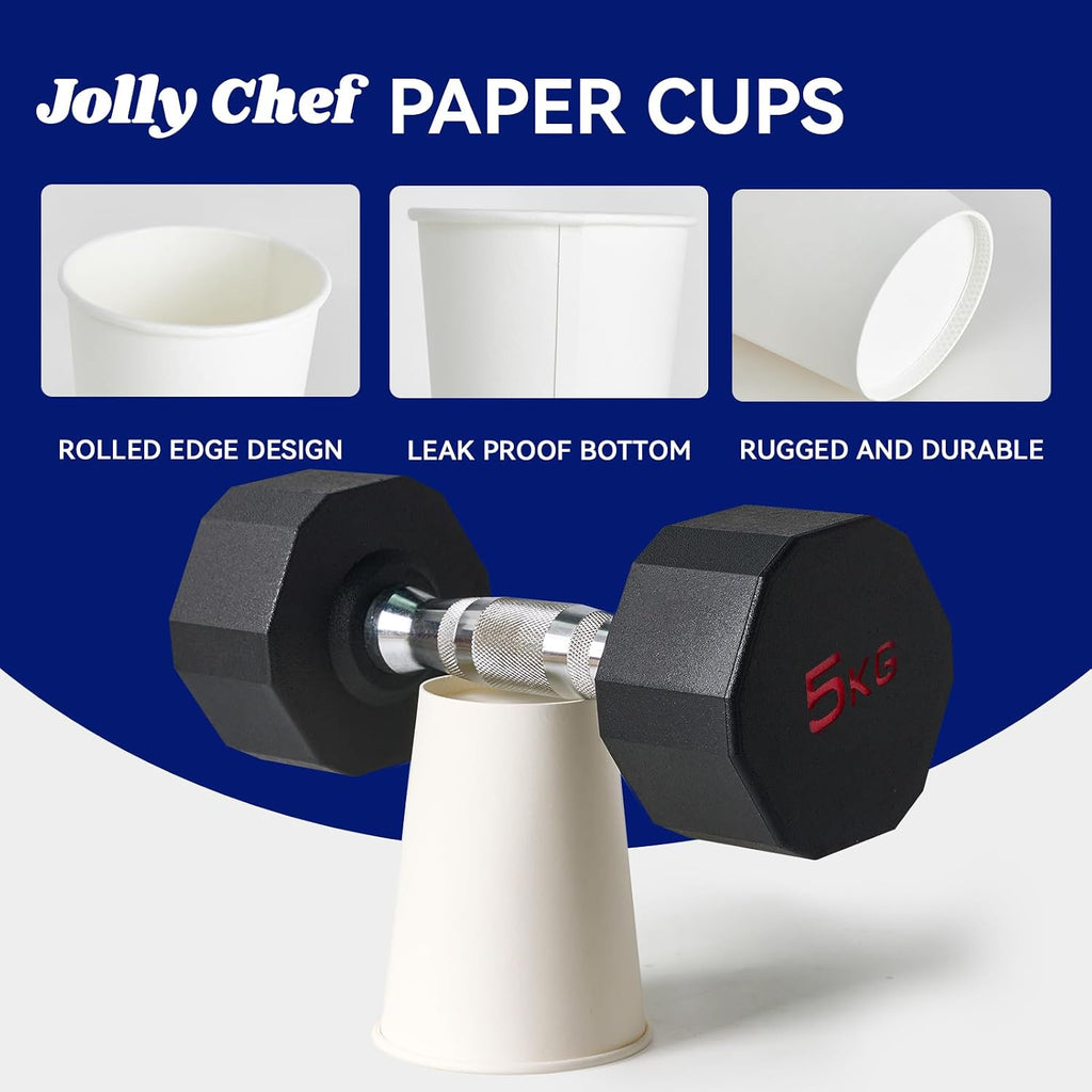 12 oz Coffee Cups, White Paper Cups 200 Count Leak-Proof