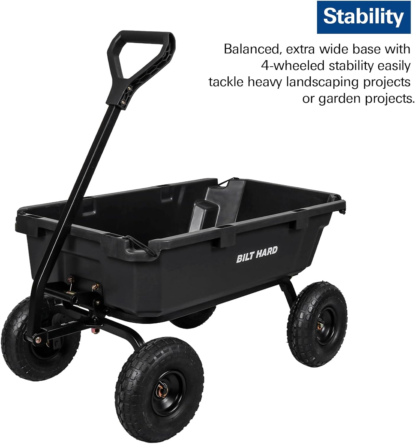 900 lbs Poly Garden Dump Cart, 5 Cu.Ft Wheelbarrow Cart with 10" All Terrain Wheels & Quick-Release System, Heavy