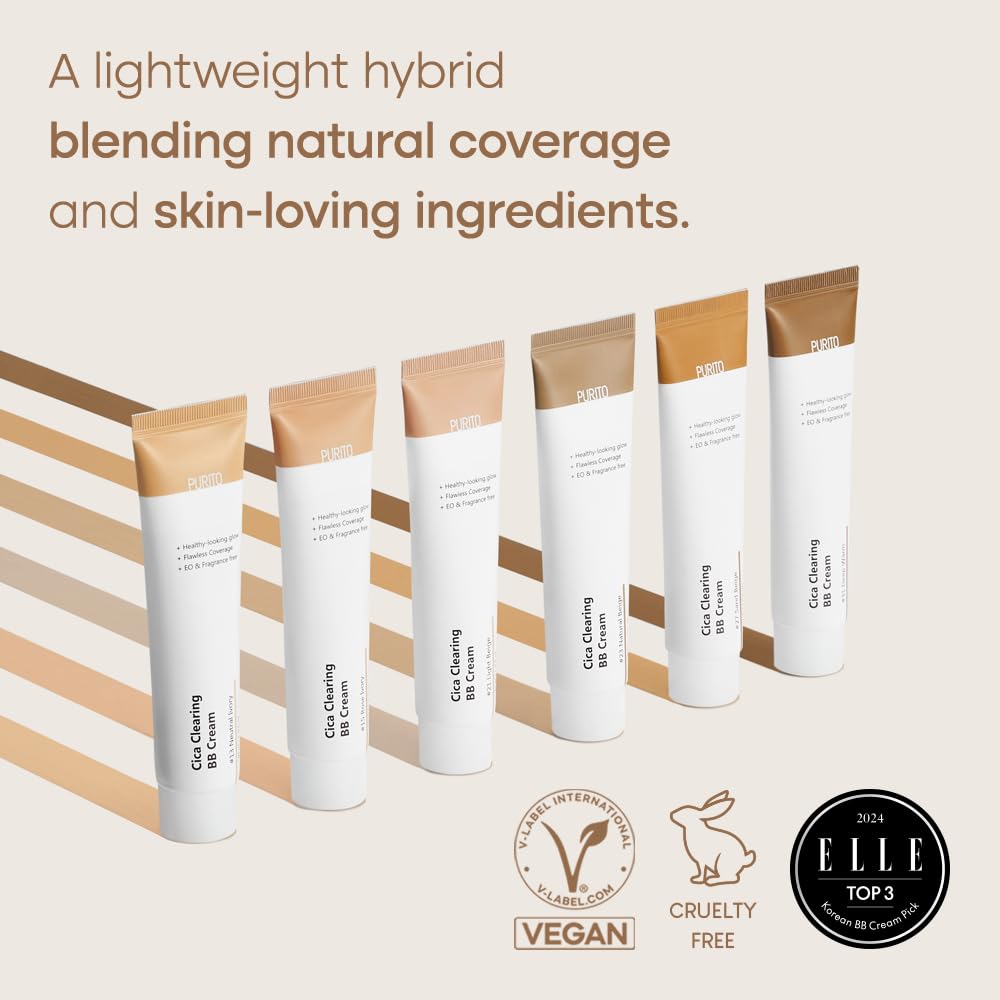 Cica Clearing BB Cream #21 Light Beige 1 fl.oz / 30ml, Vegan bb cream, tinted