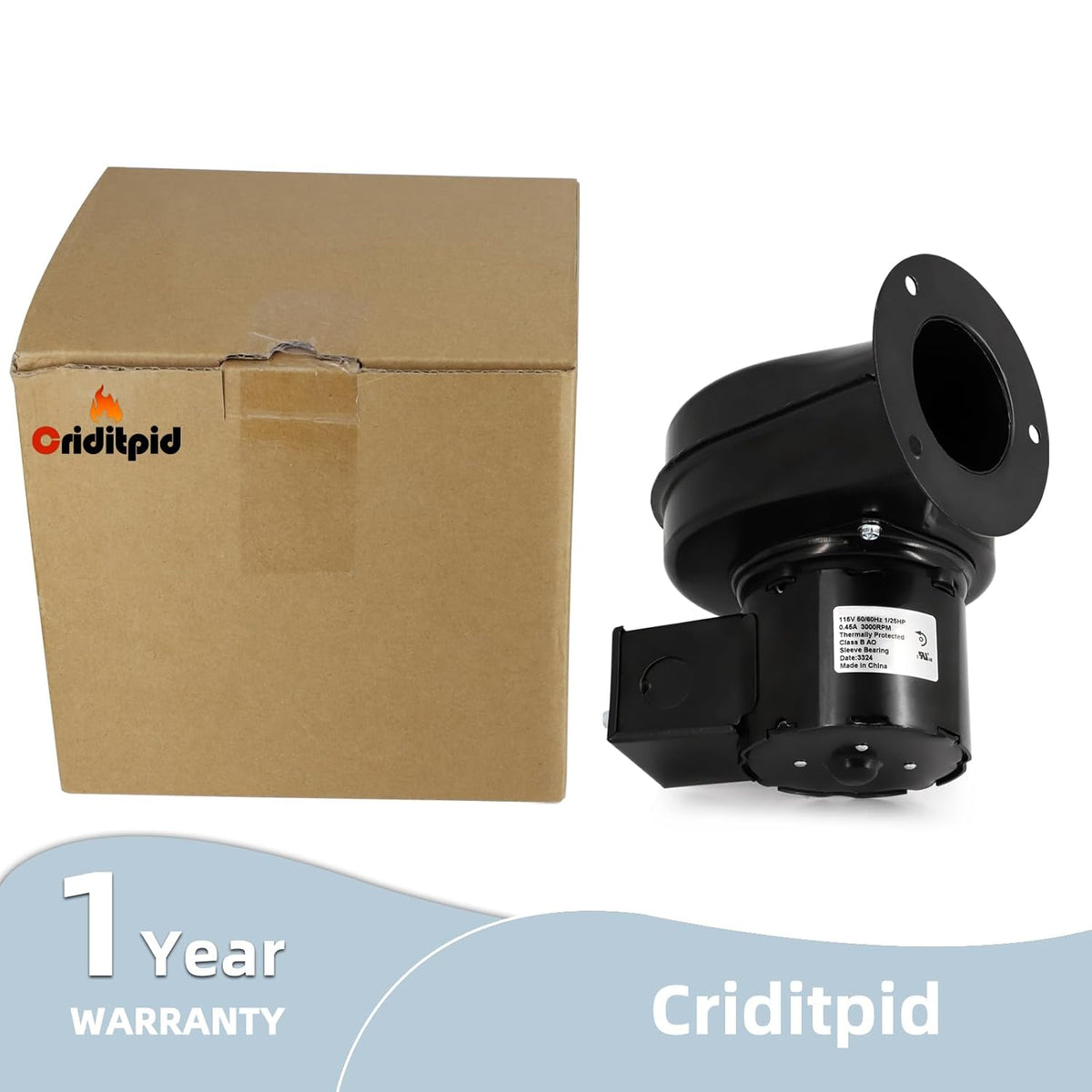 Criditpid Centrifugal Blower Fan Motor Replacement for Dayton 1TDN7, 4C440, 1C180, Fasco 50747-D401, 7121-3466 Wood Furnace Blower Fan.